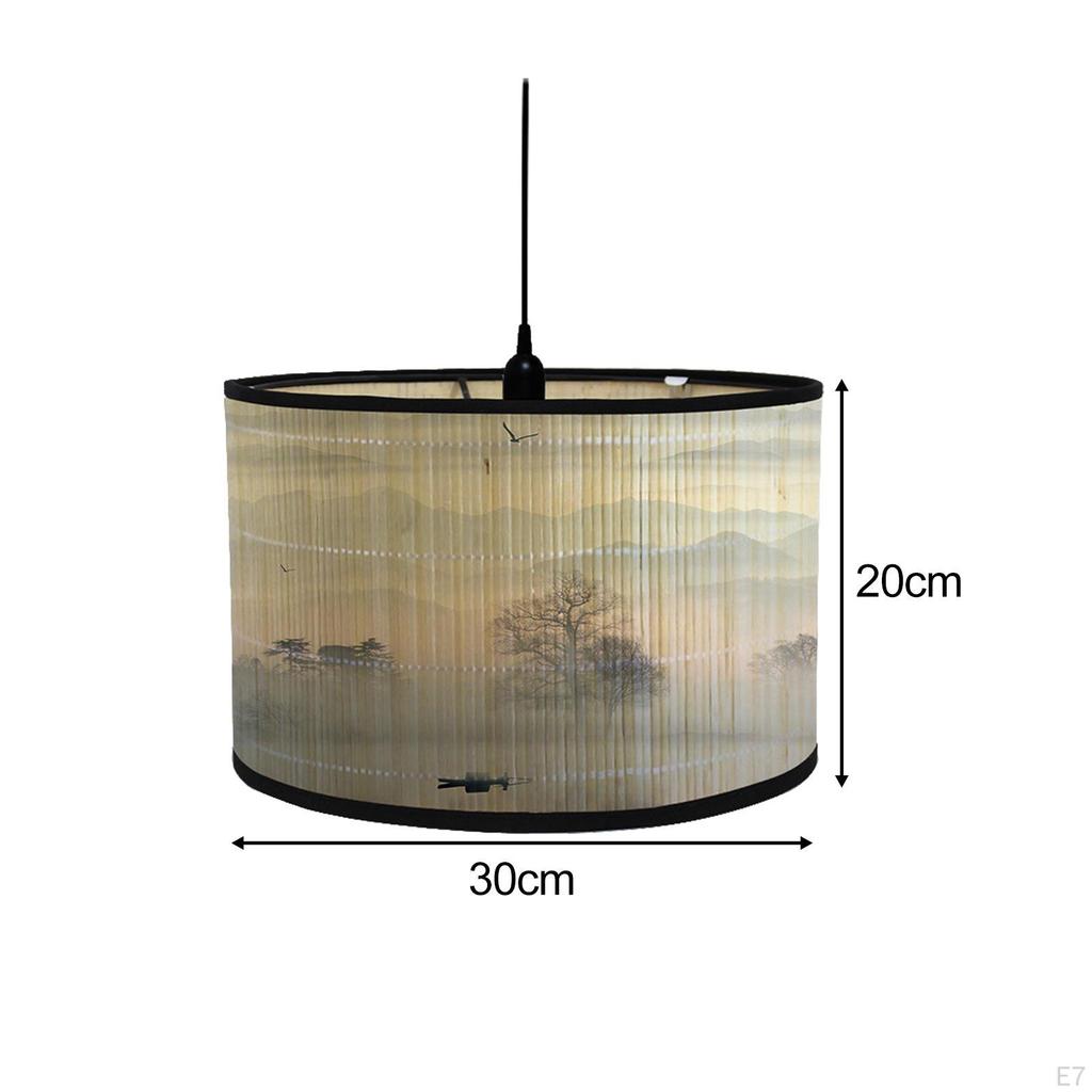 Bamboo Drum Lampshade for Ceiling And Table Use