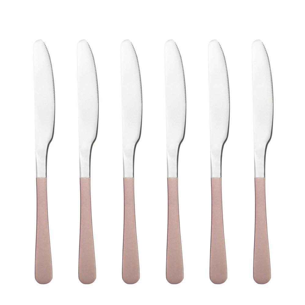 Dinnerware Stainless Steel Set Silverware Set Cutlery Red Gold Dinner Knife Flatware Outdoor Picnic Kitchen Home Tableware Set