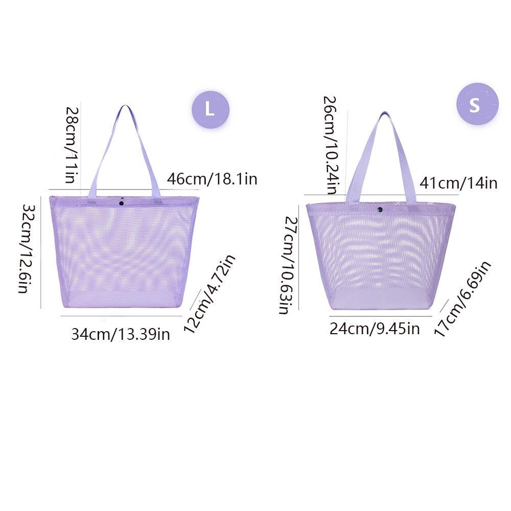 Lightweight Mesh Beach Bag Large Capacity Shoulder Handbag Toiletries Organizer Picnic