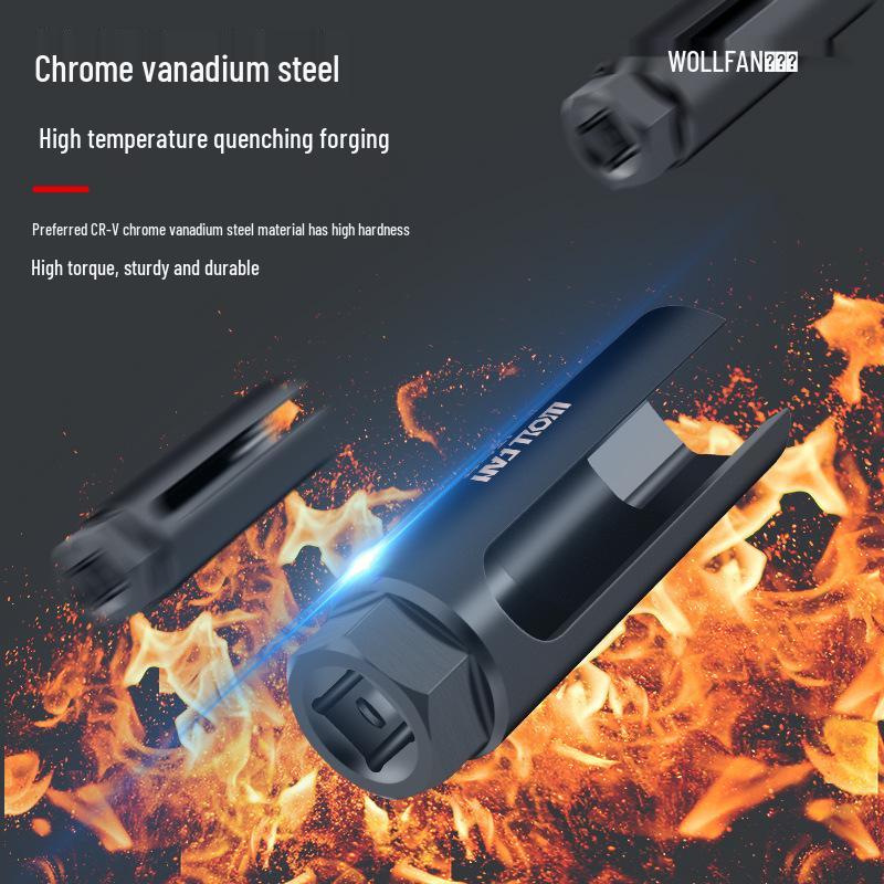 Japanese 22mm Oxygen Sensor Socket Wrench - Open-End Removal Tool
