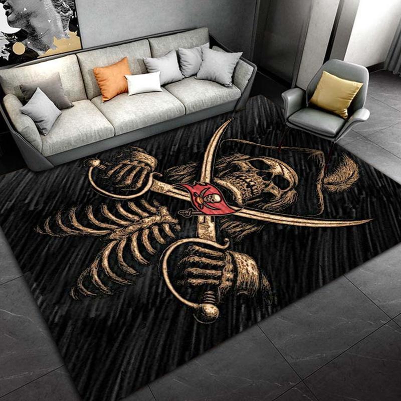 Skeleton Sea Pirate Pattern Rug Carpet for Living Room Bathroom Mat Creative Doormat Carpet for Bedroom Home Decor Play Mats