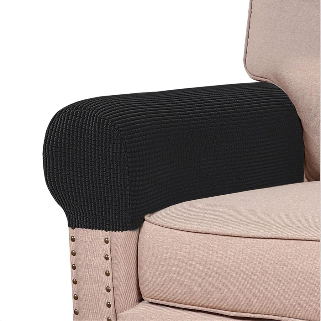 Stretch Armrest Covers (Set of 2) – Anti-Slip Spandex Jacquard Furniture Protectors for Chairs, Sofas & Recliners – Washable & Durable Slipcovers