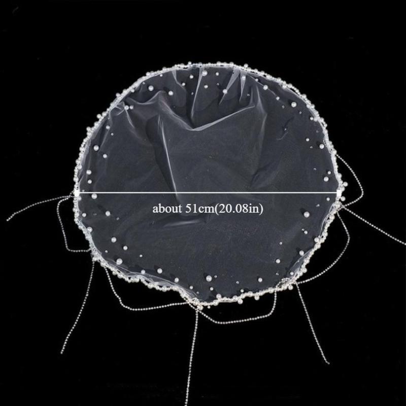 Tassels Wedding Veils Pearls Beads Bride Head Gauze Elegant Brides Veil Bride Jewelry