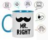 Inkdotpot Mr.Right Funny Novelty 11 Oz Coffee Mugs Great For Groom Engagement Gift Ceramic