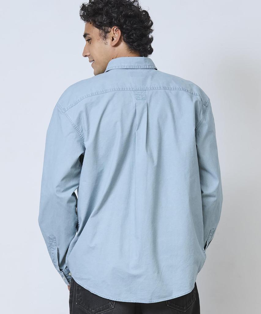 LL Bean Men's Sunwash Canvas Shirt, Long Sleeve, Japan Fit, Size L, Juniper Green, 1000031831