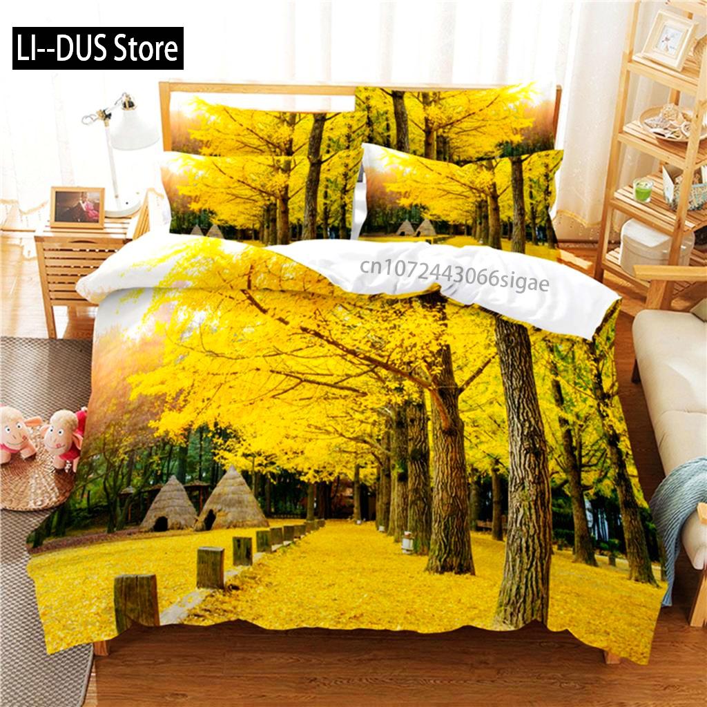 Green Forest Bedding Set Duvet Cover Set 3d Bedding Digital Printing Queen Size Bedding Set Fashion Design