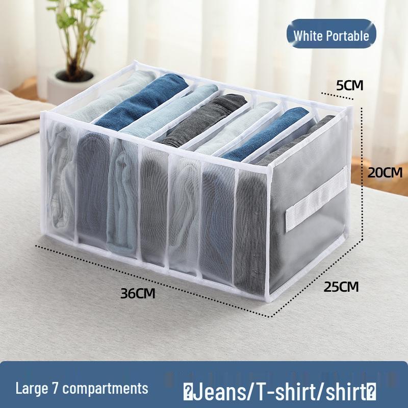 Mesh Underwear and Sock Storage Box with Dividers and Handle for Drawers and Wardrobes