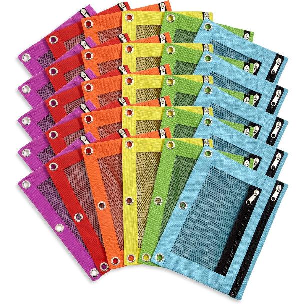 Blue Summit Supplies Pencil Pouches, Bulk Pencil Pouch 12 Pack In Assorted Colors for Storing School Supplies, Writing Utensils, and More, Cloth
