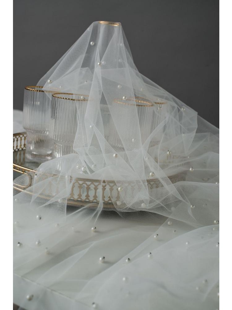 Cake Photography Background Dessert Tablecloth Pearl Yarn Prop Cloth White Tablecloth Dining Table