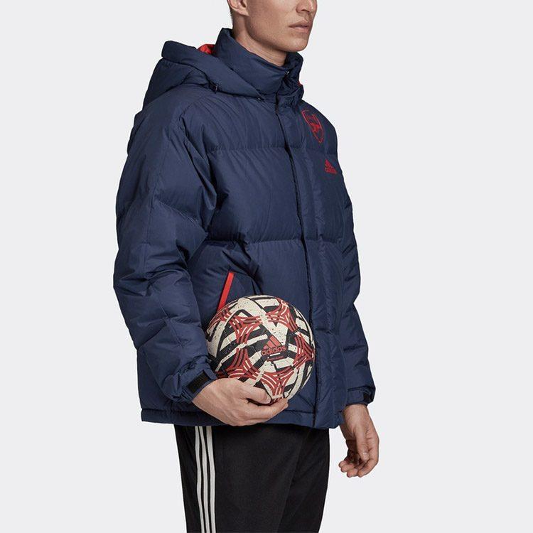 adidas Arsenal Down Jackets Men's Blue Detachable Hood Moderate FQ4111