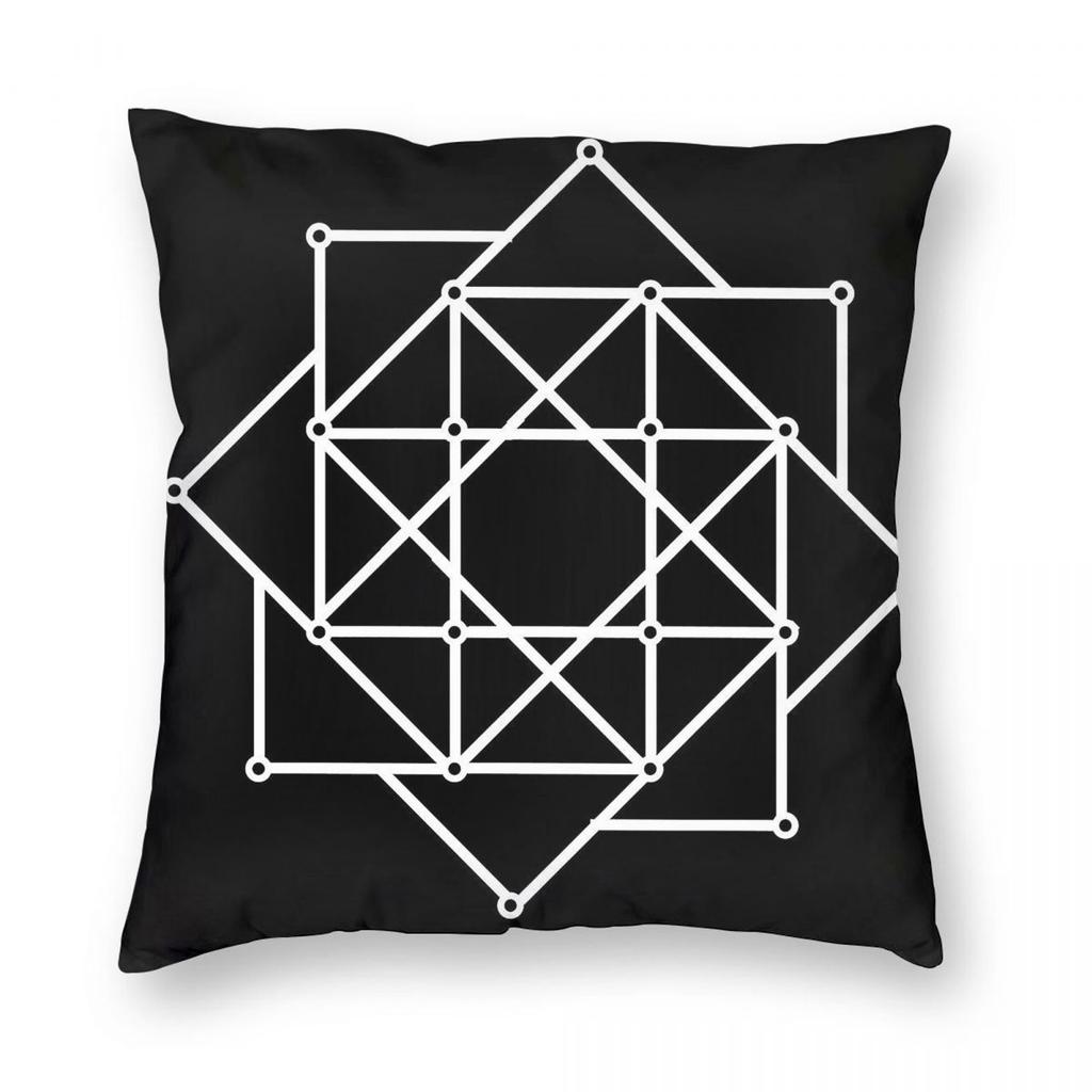 The Rose Band Simple Logo Square Pillowcase Polyester Linen Velvet Creative Zip Decorative Bed Cushion Cover