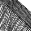 Door Fringe Curtain Door Curtains,Rare Flat Silver Ribbon,Thread Fringe Window Panel Room Divider Cute Strip Tassel Party Events Sequin(1Pack, Black)