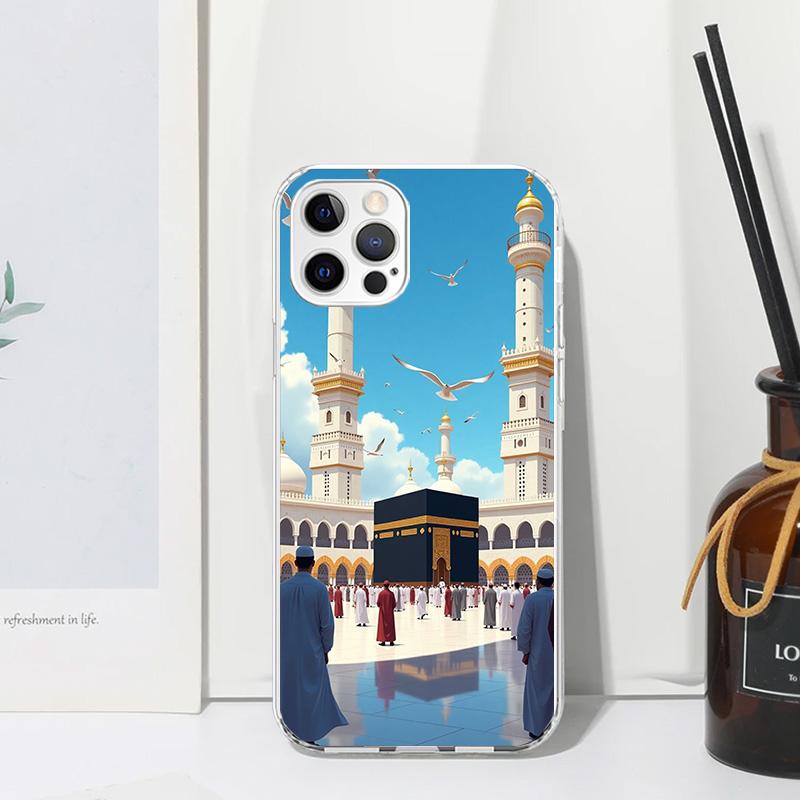 

Islam Muslim Mosque Phone Case For Iphone 17 Air 16 15 Plus 16E 14 Pro Max 13 Mini 12 11 7 8 SE Fundas Soft Back Cover 17 Air 16 iPhone 16 Pro Max