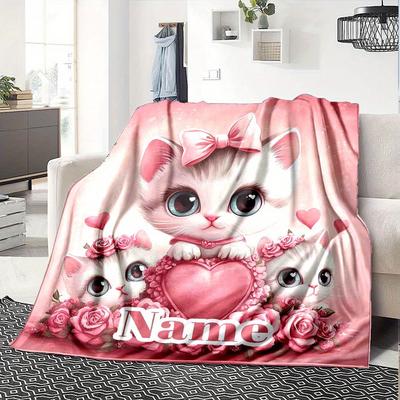 Cute Cat Home Blankets Soft Comfortable Lightweight Allseason Multipurpose Blanket For Picnics Couches Offices Beds Living Rooms Perfect Gift For