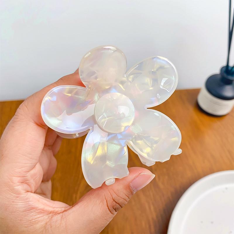 Korean Retro Flower Clip for Women Girls Imitation Acetic Acid Hair Clip Large Shark Clip Hair Accessory Fashion Cute Claw Clip