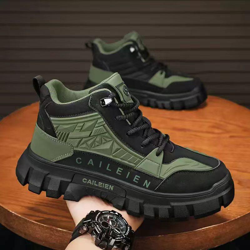 Ботинки Мартинс высокие осенние британский ретро уличные походные водонепроницаемые и нескользящие толстоподошвенные износостойкие ботинки 39