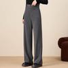 Fanzhen Women's High-Waist Wide-Leg Wool Blend Pants