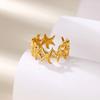 Titanium Steel Jewelry Starfish Shell Ring Women's Stainless Steel Wide-faced Jewelry Simple High-end Ring