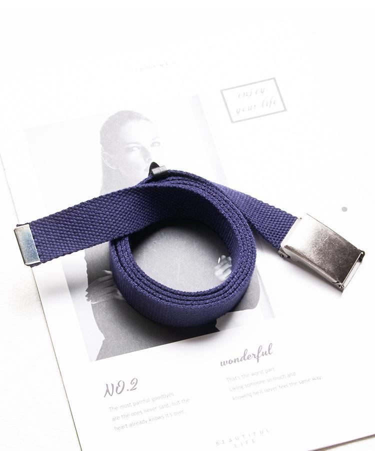 2.5cm Smooth Buckle Canvas Belt, Unisex Casual Workwear Pants, INS Style Fabric Narrow Leather Belt for Women, Men, and Students.