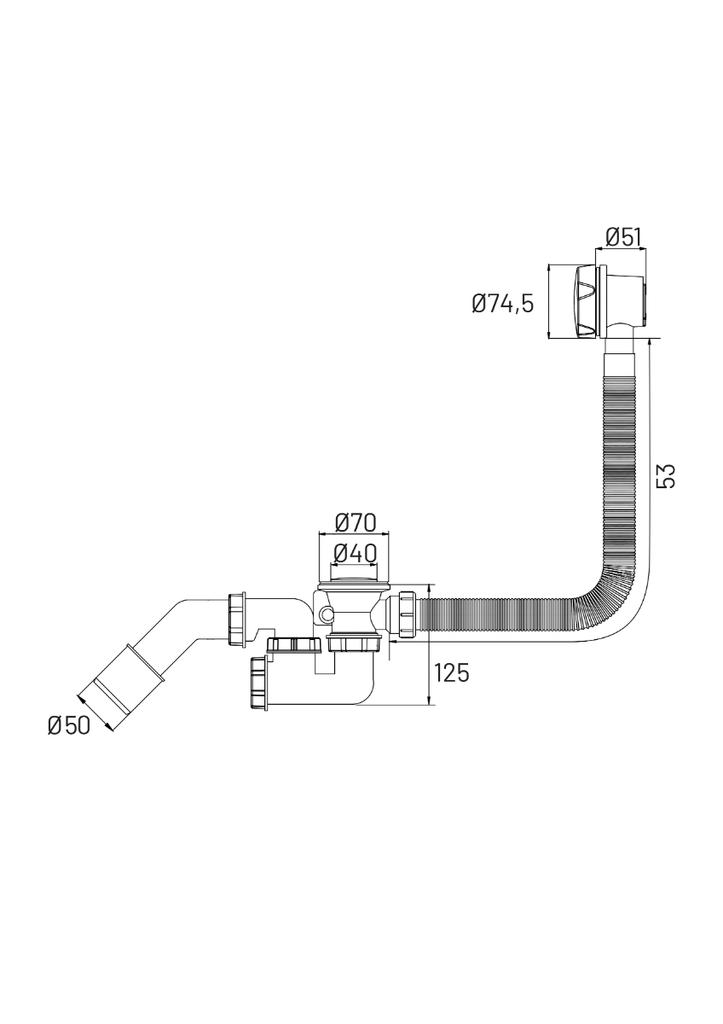 Universal Automatic Bathtub Siphon TADYCH Gold