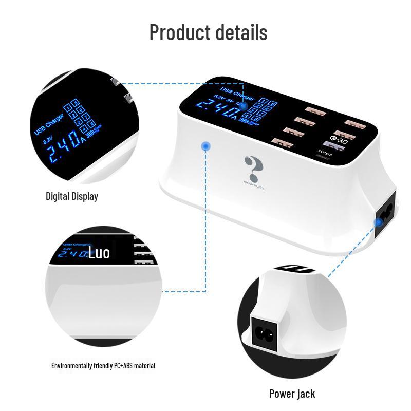 High-Speed Multi-Port USB Charger for Huawei, Vivo, and Apple