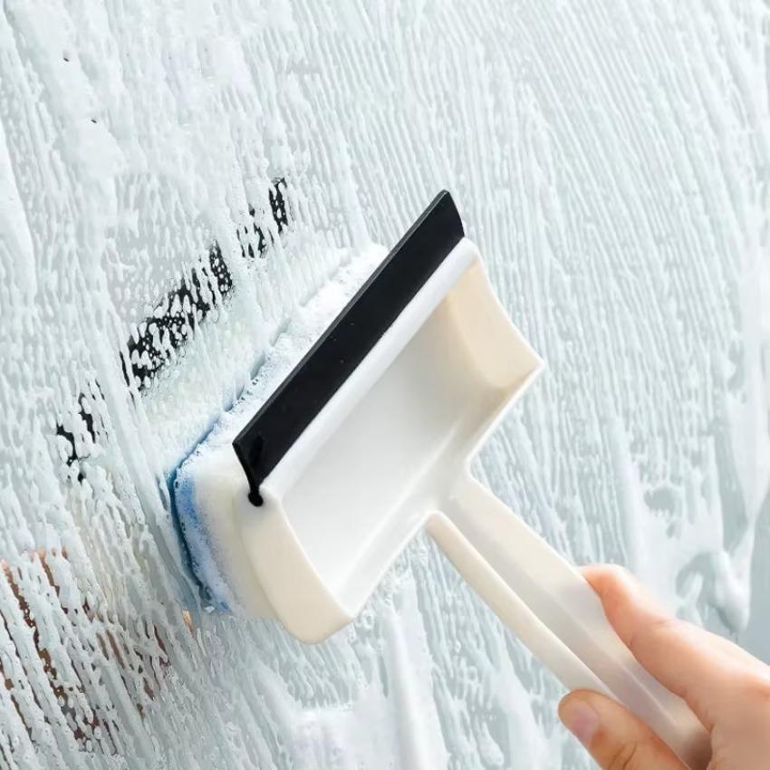 1 szt. Szczotka do czyszczenia łazienki Skrobaczka do podłogi i okien Gąbka do czyszczenia Lustro Narzędzie do czyszczenia Wielofunkcyjna Dwustronna Domowa Ściągaczka do szkła