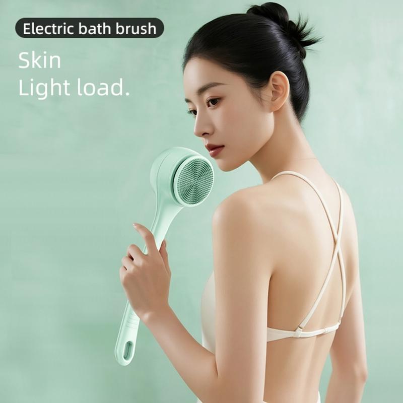 Two Speed Electric Shower Brush with Detachable Heads Electric Body Brush Back Scrubber with 4 Brush Heads Easy to Use