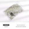 Iridescent AB White Small Round Nail Art Diamonds – Crystal Glass Flat Bottom for Super Shiny Decoration