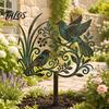 Rustic Copper Bird Statue Metal Garden Stake, Weather Resistant Iron Yard Art Ornament, Figurine Retro Patina Finish Sign for Outdoor Lawn Decor