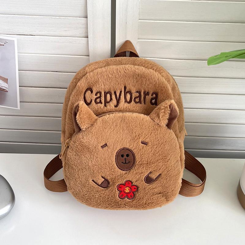 Capybara Plush Pattern Backpack Large Capacity Shoulders Bag Gifts Children