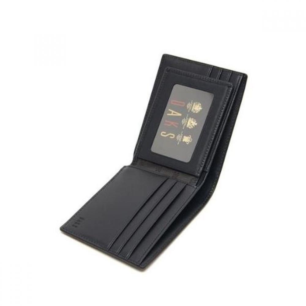 Daks Black Leather Classic Bi Fold Wallet Dd Logo Dbwa0f323bk