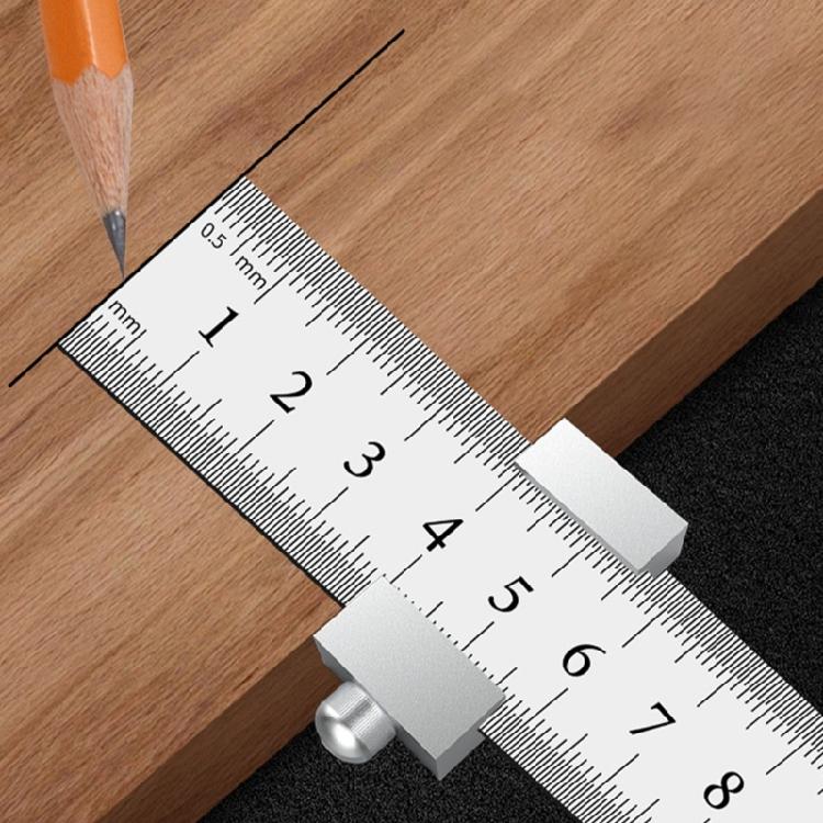 Woodworking Scribing Steel Ruler Positioning Block Metal Limit Block Ruler Scribing Tool Carpentry Scribing Tool