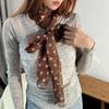 French Retro Polka Dot Lace Silk Scarf - Stylish, Versatile, Striped, Lightweight Ribbon for Spring/Summer