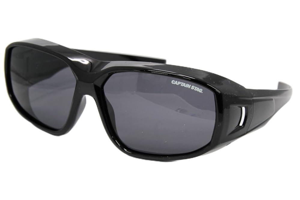 

Driving Polarized Sunglasses UV Protection Over Glasses Lightweight Sports Sunglasses Fishing Golf Driving Black Overglasses [Captain Stag] Men s
