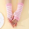 Striped Knitted Mittens Fingerless Wrist Warmers Gifts Fingerless Gloves  Daily Outfits