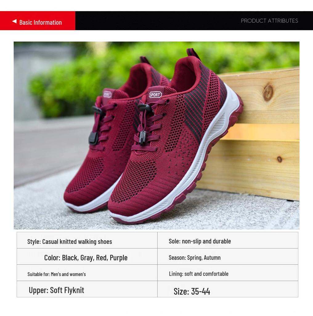 Men's Spring Soft Sole Walking Shoes: Comfortable Travel & Sports Footwear for Middle-aged & Elderly, Perfect Gift for Couples