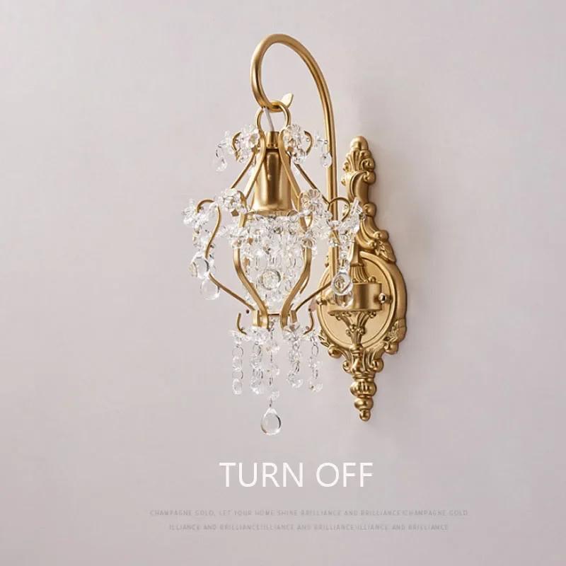 E14 Crystal Sconce Wall Lamp Home Bedroom Decor Night Light for Bathroom Modern Rome Decor Indoor Lighting Fixture Bedside Lamps