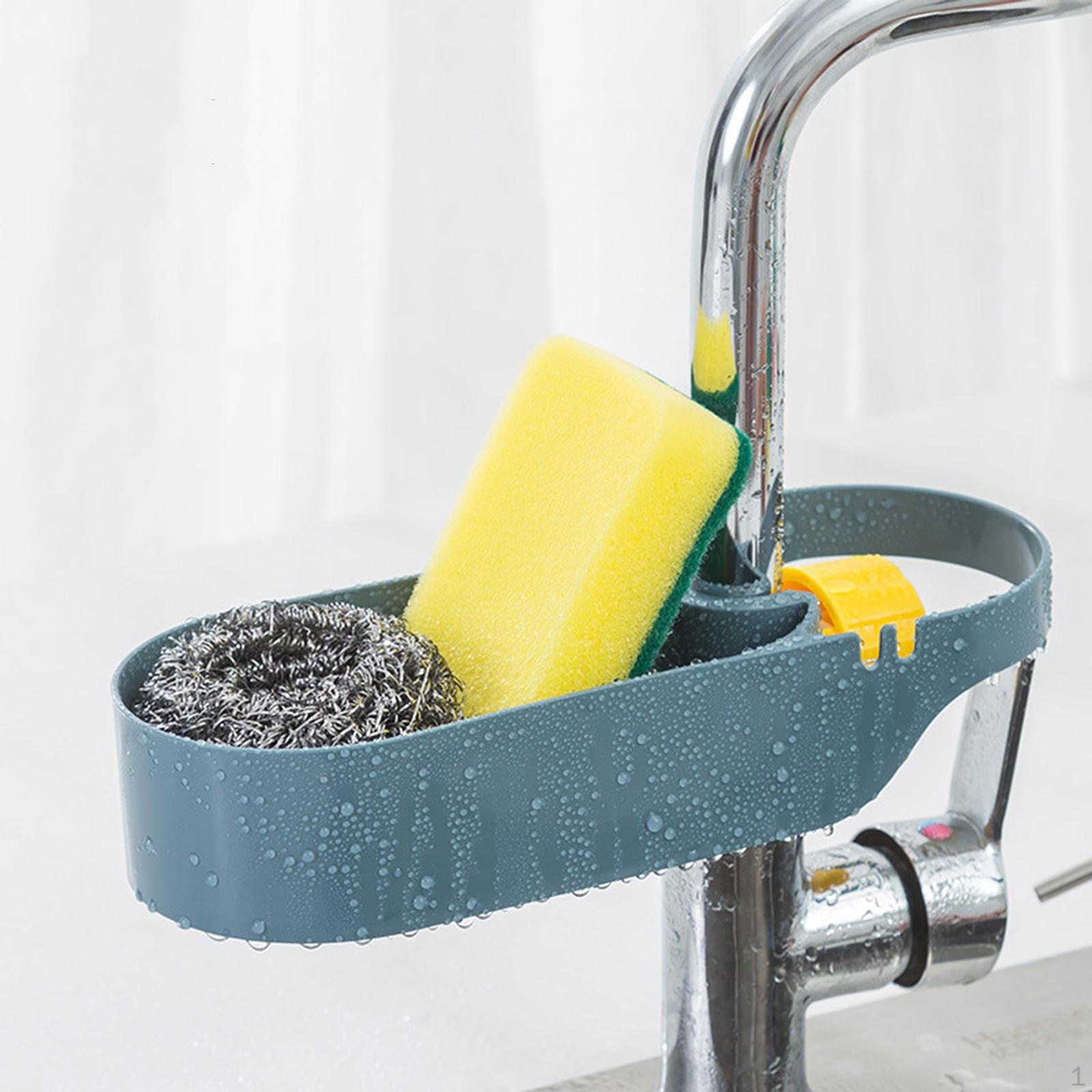 Faucet Sponge Holder Drainage Shelf Kitchen Sink Organizer Hanging Drain Rack for