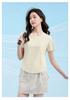 Sports Sunscreen Outdoor T-shirt Women's Summer Lightweight Breathable Ice Feeling Short T-shirt Solid Color Fishbone Short Sleeve Top JS