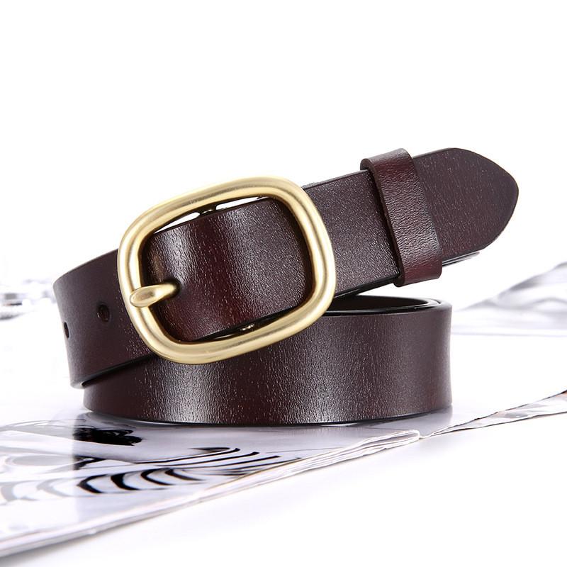 Womens Leather Belt Simple Classic Cowhide Fashion Korean Style For Casual Jeans Wear