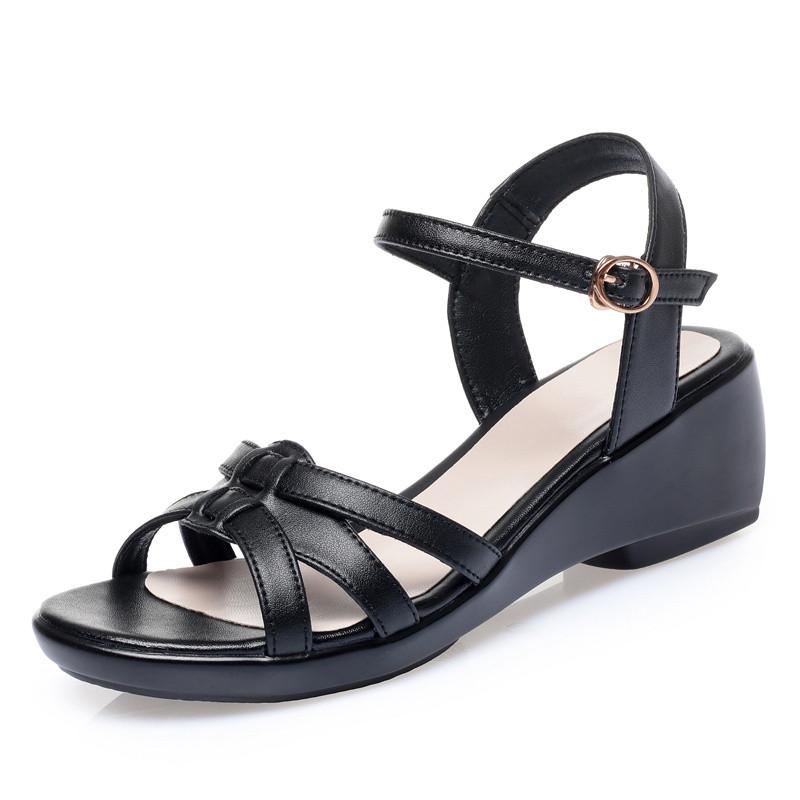 Fashion AIYUQI Women's Sandals Wedge Large Size 41 42 43 Summer New Non-slip Women's Roman Sandals Fish Mouth Mother Sandals Ladies