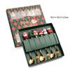 Fork Christmas Spoon Set Utensils Dessert Stainless Steel Xmas Party Gift Decor