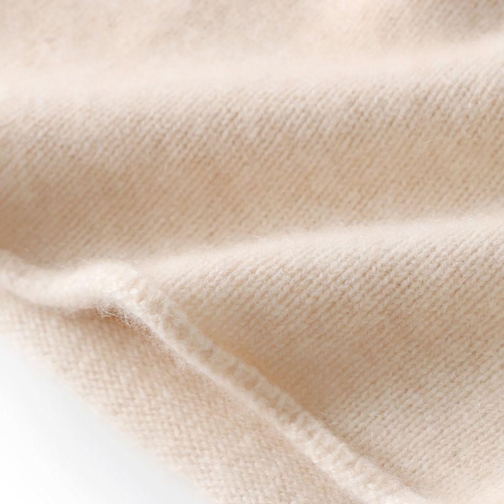 Lässige Kaschmir Kaschmir Strickmütze Einfarbige Unisex Beanie Mütze Aufgerollter Rand Ohrenschützer Mütze