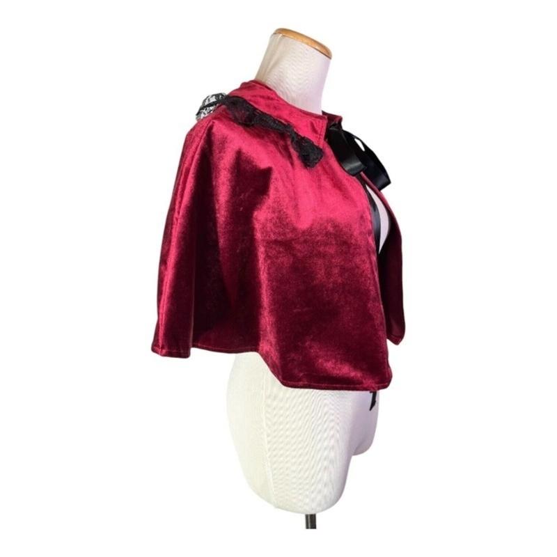 Women's Laces Velvets Cloak Renaissances Medieval Cloak Cape for Christmas Halloween Cosplay Costume Accessories Gifts