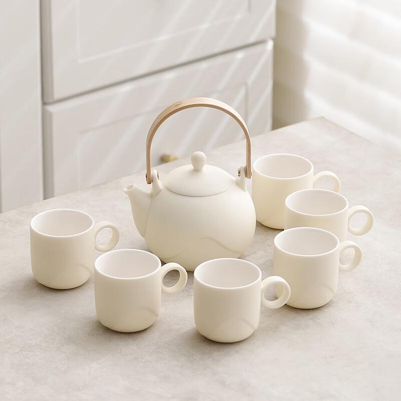 

Nordic Cream Style Lifting Handle Ceramic Tea Set