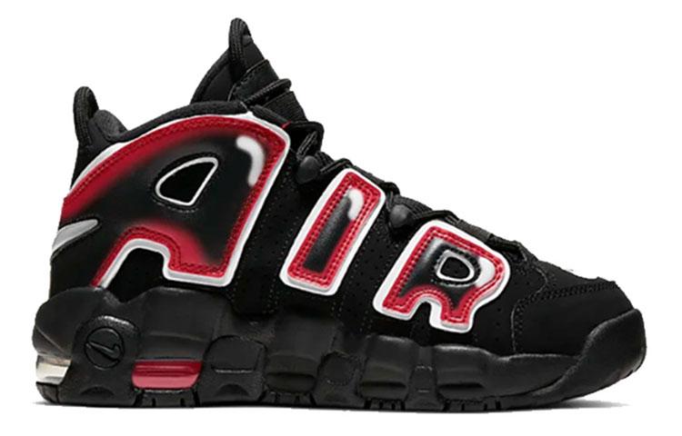Nike Air More Uptempo Black White Laser Crimson GS 415082-010