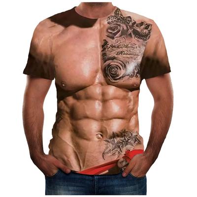 3D Print Fake Muscle T Shirt Men's Fashion Funny Short-sleeved Fitness Top Tee Unisex Streetwear Cosplay Muscle Graphic T Shirt