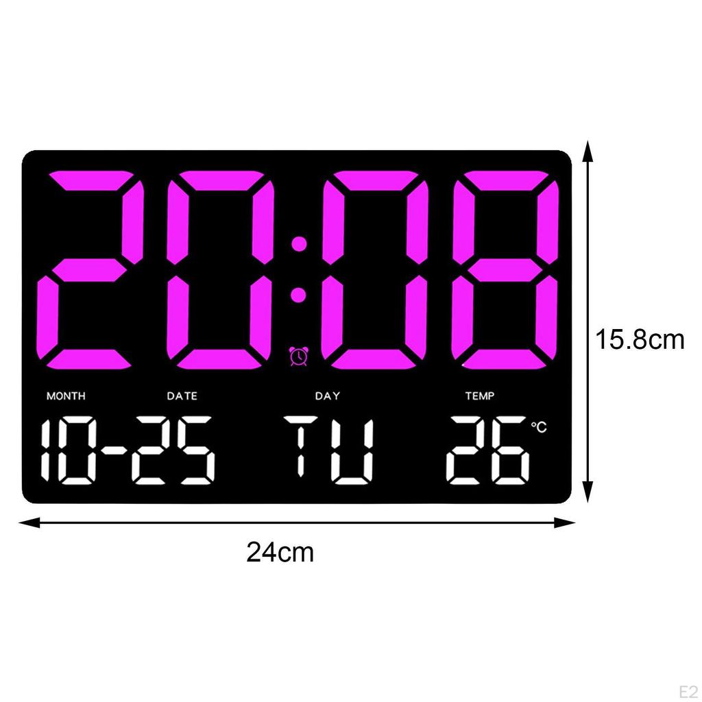 Alarm Clock Digital Multifunctional LED Display Temperature Kids Adults Wall