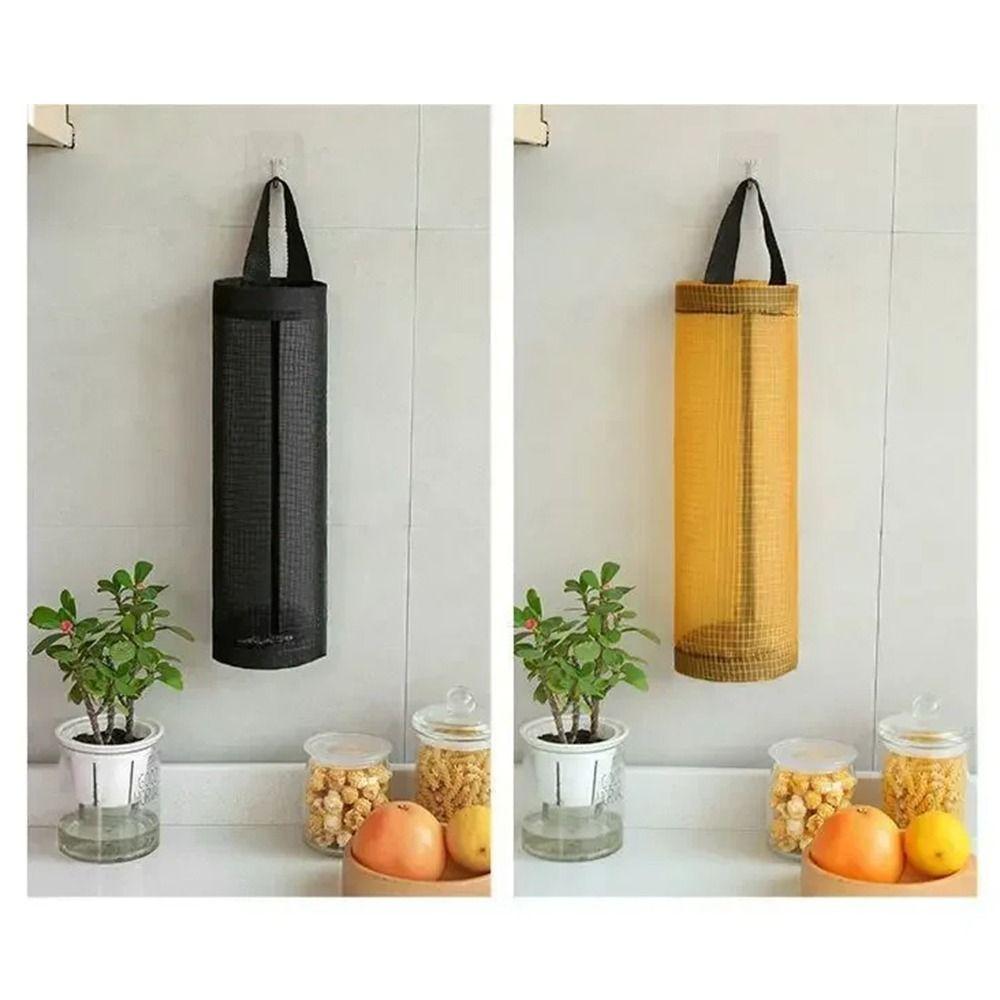 Foldable Plastic Bag Dispenser Hanging Trash Storage Bag Shopping Bags Carrier  Kitchen Storage