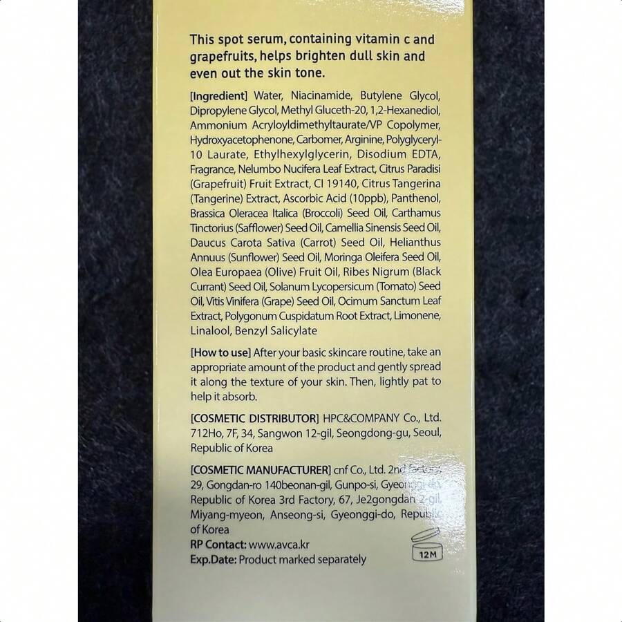 AVCA True Brightening Vitamin C Serum 100ml - Für Entferner von dunklen Flecken Gesichtsserum mit Vitamin C, Niacinamid, Koreanische Hautpflege